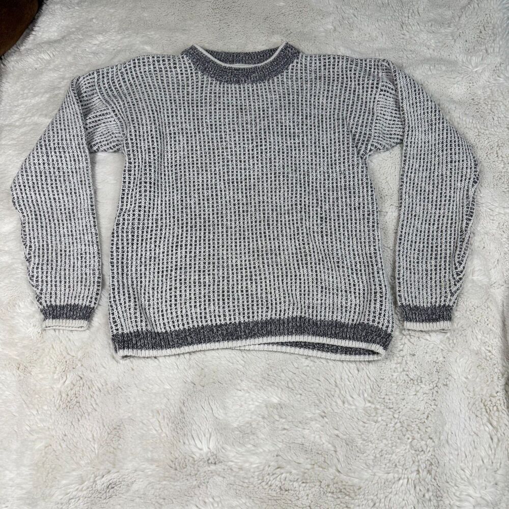 Vintage Pache Gray & White Knit Sweater | Men's M